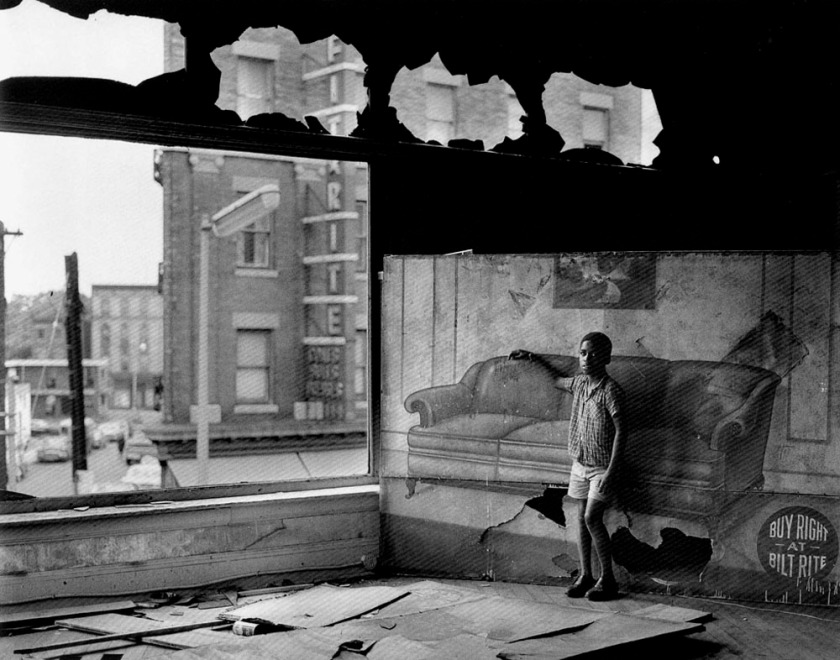 Arthur Tress (American, b. 1940) 'Boy in Burnt-Out Furniture Store, Newark, New Jersey' 1969