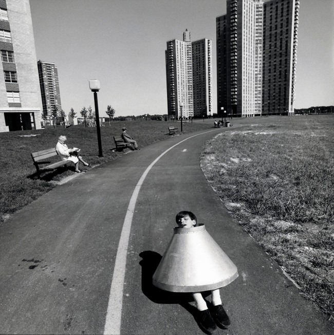 Arthur Tress (American, b. 1940) 'Boy in Tin Cone, Bronx, New York' 1972