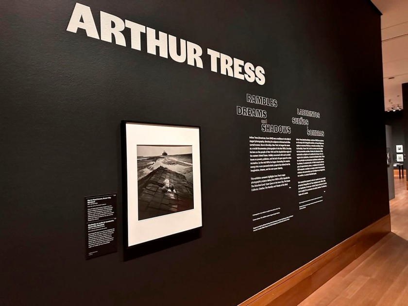 Installation view of the exhibition 'Arthur Tress: Rambles, Dreams, and Shadows' at the J. Paul Getty Museum, Los Angeles showing the work 'Boy in Flood Dream, Ocean City, Maryland' 1971
