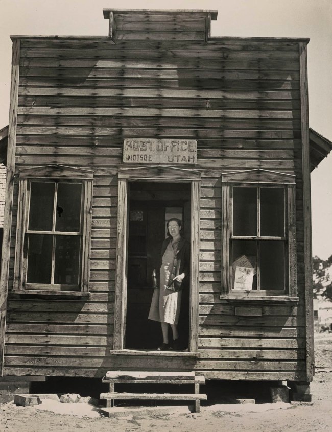 Dorothea Lange (American, 1895-1965) 'Post Office and Postmistress, Widtsoe, Utah' April 1936
