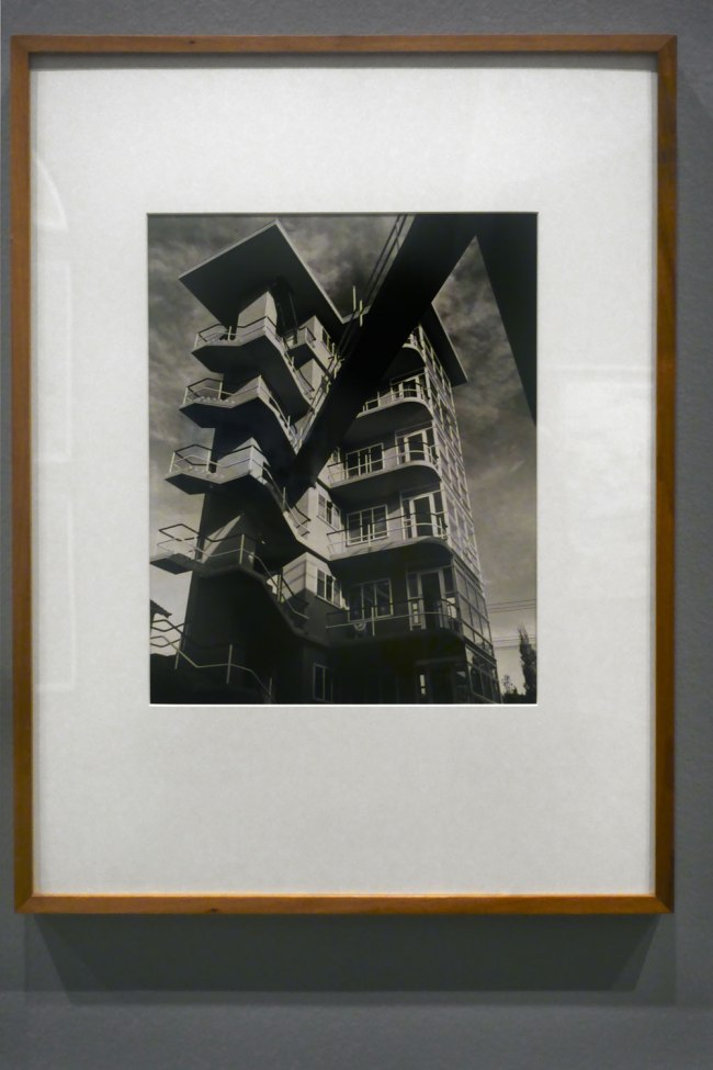 Installation view of the exhibition 'Photography: Real & Imagined' at The Ian Potter Centre: NGV Australia, Melbourne showing Dacre Stubbs' 'St George's Road flats' (1953)