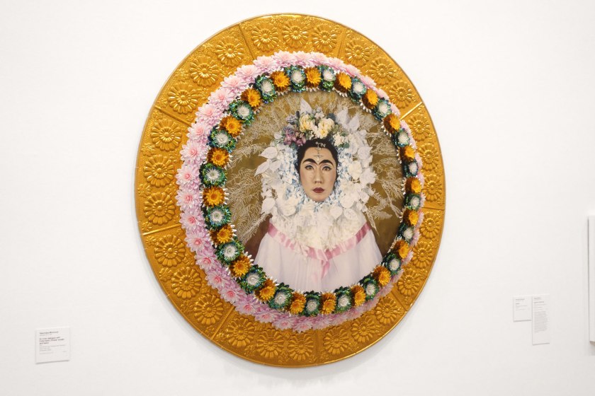 Yasumasa Morimura (Japanese, b. 1951) 'An inner dialogue with Frida Kahlo (Flower wreath and tears)' 2001 (installation view)