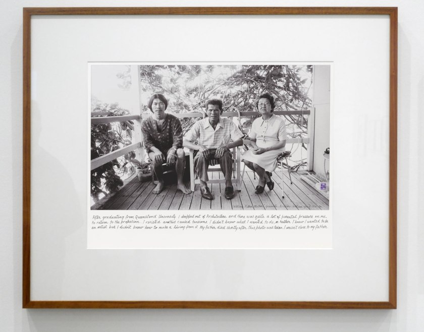 William Yang (Australian, b. 1943) 'William, Father, Mother, Graceville, Brisbane' 1974 (installation view)
