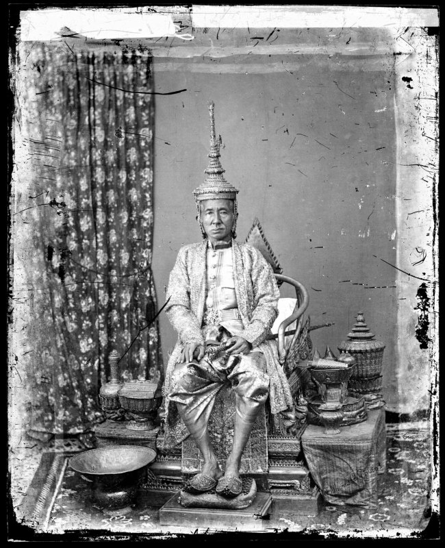 John Thomson (Scottish, 1837-1921) 'King Mongkut (King Rama IV) in state attire' 1865